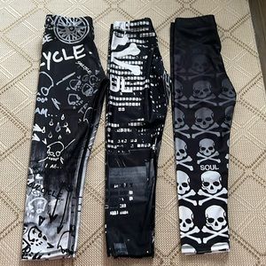 Set of three Zara Terez x Soulcycle cropped leggings, sizes XS-S, EUC